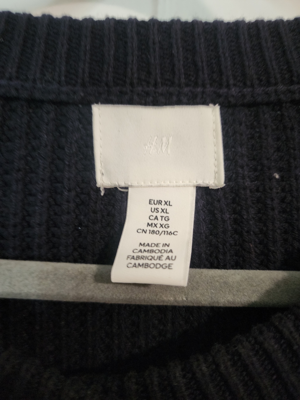 H&M Navy Button-Front Ribbed Cardigan - Picture 2 of 4